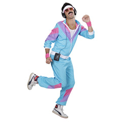 Déguisement Tenue Survêtement Disco Années 80s Bleu Homme / Costume Tenue Jogging Disco Année 80 Bleu Homme / La Maison Du Déguisement