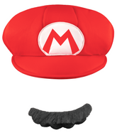 Casquette Mario Officielle / Casquette Super Mario avec Moustache / La Maison Du Déguisement