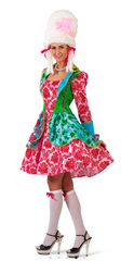 Location Déguisement Marquise Pompadour Colorée / Location Costume Baroque Colorée Catarina / La Maison Du Déguisement