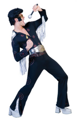 Location Déguisement Elvis Presley Noir / Location Costume Elvis noir Luxe / La maison Du Déguisement