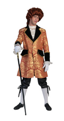 Location Déguisement Marquis Casanova Doré Luxe / Location Costume Marquis Baroque Ferdinand Or / La Maison Du Déguisement