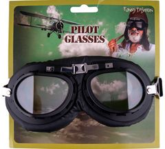 Lunettes Pilote Noir / Lunettes Aviateur Noir / La Maison Du Déguisement