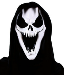 Masque Latex Crâne Noir / Masque Souple Dark Skull Luxe / La Maison Du Déguisement