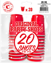 20 Shooters Rouges Cups 4cl / Gobelets Rouges bière pong / Pack de 20 Gobelets Américains / La Maison Du Déguisement