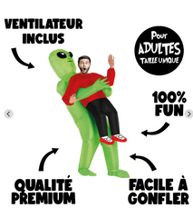 Déguisement Alien Gonflable / Costume Extra-Terrestre Gonflable / La Maison Du Déguisement
