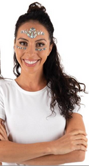 Strass Autocollant Pour Le Visage Argent 4 / Paillettes Autocollantes Argent 4 / La Maison Du Déguisement