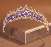 Diadème Royal Lady Métal Or et Rose / Diadème élégant en strass / Couronne De Reine Métal Doré et Rose / La Maison Du Déguisement