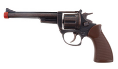 Pistolet Cowboy Marron Métal 8 Coups / Revolver 8 Coups Marron / La Maison Du Déguisement