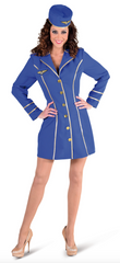 Déguisement Hôtesse De l’Air Bleu Luxe / Costume d’Hôtesse de l’Air Luxe Adulte / La Maison Du Déguisement