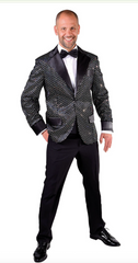 Location Déguisement Veste Party Fashion Paillettes Noir / Location Veste Disco Sequins Noir Luxe / La Maison Du Déguisement