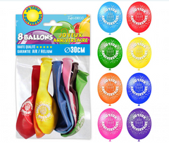 Sachet 8 Ballons Joyeux Anniversaire / 8 Ballons Joyeux Anniversaire / La Maison Du Déguisement