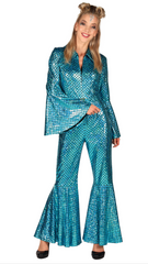 Location Déguisement ABBA Disco Queen Bleu Turquoise / Location Costume Dazzling Star Bleu Turquoise / La Maison Du Déguisement