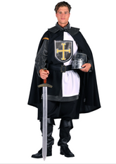 Location Déguisement Chevalier Médiéval Noir Adulte / Location Costume Croisé Noir Homme / La Maison Du Déguisement