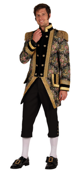 Location Déguisement Carnaval Venice Luxe Adulte / Location Costume Marquis Baroque Noir et Dorée Homme / La Maison Du Déguisement