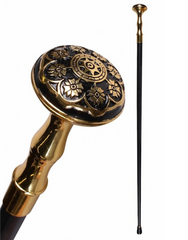 Canne Baroque Or En Métal Luxe / Canne de Marche Dorée-Digger En Métal / La Maison Du Déguisement