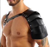 Armure D'épaule De Guerrier En Cuir Noir Luxe / Ensemble de 1 pièce Armure d'épaule médiévale en simili-cuir Adulte / La Maison Du Déguisement