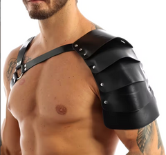 Armure D'épaule De Guerrier En Cuir Noir Luxe / Ensemble de 1 pièce Armure d'épaule médiévale en simili-cuir Adulte / La Maison Du Déguisement