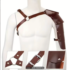 Armure D'épaule De Guerrier En Cuir Marron Luxe / Ensemble de 1 pièce Armure d'épaule médiévale en simili-cuir Adulte / La Maison Du Déguisement