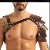 Armure D'épaule De Guerrier En Cuir Marron Luxe / Ensemble de 1 pièce Armure d'épaule médiévale en simili-cuir Adulte / La Maison Du Déguisement