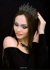 Couronne Halloween Strass Alliage Métal Noir / Couronne Démon Noir / Diadème Gothique Halloween Métal / Diadème Reine Noire Métalique / La Maison Du Déguisement