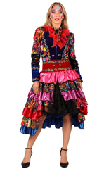 Location Déguisement Robe Fête de carnaval Jas Dames Adulte / Location Costume Veste Flowers Dame Carnaval Multicolores / La Maison Du Déguisement