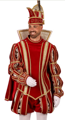 Location Déguisement Prince Luxe Rouge et Or Adulte / Location Costume Roi Renaissance Homme / Location Costume Roi Renaissance Haute Qualité / La Maison Du Déguisement