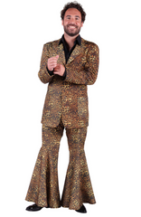 Location Déguisement Ensemble Disco Léopard Année 70s Groovy Style Adulte / Location Costume Hippie Broadwayne panthère Homme / La Maison Du Déguisement