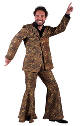 Location Déguisement Ensemble Disco Léopard Année 70s Groovy Style Adulte / Location Costume Hippie Broadwayne panthère Homme / La Maison Du Déguisement