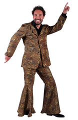 Location Déguisement Ensemble Disco Léopard Année 70s Groovy Style Adulte / Location Costume Hippie Broadwayne panthère Homme / La Maison Du Déguisement