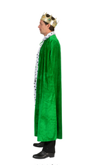 Location Déguisement Cape De Roi Vert / Location Cape De Reine Vert / Location Manteau Royal Vert / La Maison Du Déguisement