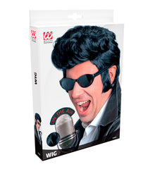 Perruque Rock 'n' roll noir / Perruque Elvis noir / La Maison Du Déguisement