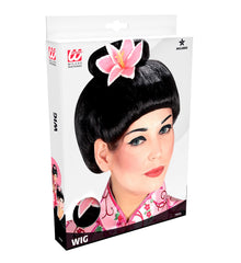 Perruque Geisha Avec Fleur / Perruque Fujiko Avec Fleur / Perruque Japonaise Avec Fleur / La Maison Du Déguisement