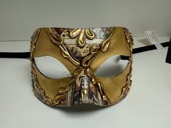 Loup Civette Vénitien Décoré Or / Masque Civette Venise Décoré Doré / La Maison Du Déguisement