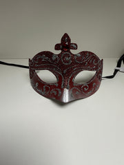 Loup Vénitien Rouge et Argent / Masque Venise Rouge et Argent / La Maison Du déguisement