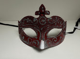 Loup Vénitien Rouge et Argent / Masque Venise Rouge et Argent / La Maison Du déguisement