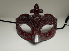 Loup Vénitien Rouge et Argent / Masque Venise Rouge et Argent / La Maison Du déguisement