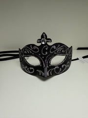 Loup Vénitien Noir et Argent / Masque Venise Noir et Argent / La Maison Du déguisement