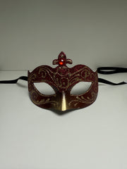 Loup Vénitien Rouge et Or / Masque Venise Rouge et Doré / La Maison Du déguisement