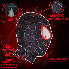 Masque Spiderman Noir Luxe / Cagoule Super Héros Spiderman Luxe / La Maison Du Déguisement