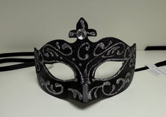 Loup Vénitien Noir et Argent / Masque Venise Noir et Argent / La Maison Du déguisement