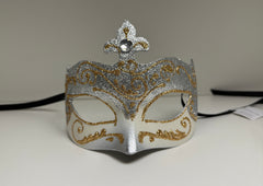 Loup Vénitien Blanc et Or / Masque Venise Blanc et Doré / La Maison Du déguisement