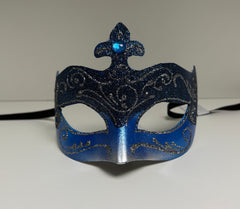 Loup Vénitien Bleu et Argent / Masque Venise Bleu et Argent / la Maison Du déguisement