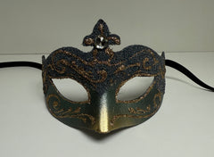 Loup Vénitien Vert et Or / Masque Venise Vert et Doré / la Maison Du déguisement