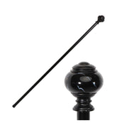 Canne Boule Noire Luxe / Canne en Métal Pommeau Boule Marbrée Noir / La Maison Du Déguisement