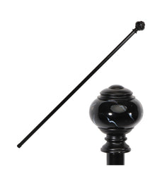 Canne Boule Noire Luxe / Canne en Métal Pommeau Boule Marbrée Noir / La Maison Du Déguisement