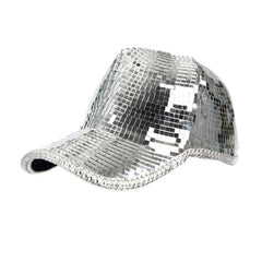 Casquette Miroir Disco Argent / Casquette Boule Disco Argent / La Maison Du Déguisement