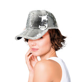 Casquette Miroir Disco Argent / Casquette Boule Disco Argent / La Maison Du Déguisement