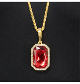 Collier Médiévale Avec Pierres Rouge/ Chaînes Rubis De Vampire Pendentif / La Maison Du Déguisement