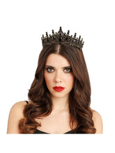 Couronne Diadème Métal Pierres Noires / Couronne Démon Noir / Diadème Gothique Queen Halloween Métal / Diadème Reine Noire Métalique / La Maison Du Déguisement