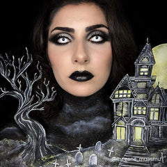 Lentilles fantaisie journalière UV Blanc / Lentilles Fluorescentes UV Glow Blanches 7 jours UV Glow White / La Maison Du Déguisement